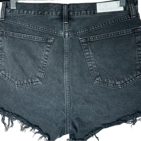 RE/DONE High Rise Washed Black Cut Off Denim Shorts Size 30 - Picture 8 of 12